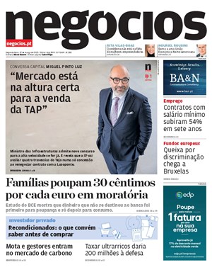Capa de Jornal Negócios