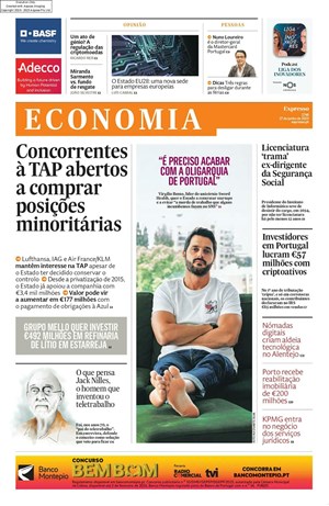 Capa de Expresso Economia