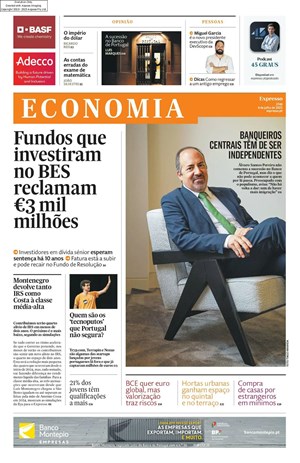 Capa de Expresso Economia
