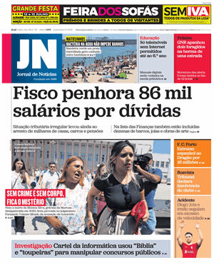 Capa de Jornal de Notícias