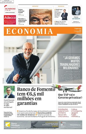 Capa de Expresso Economia