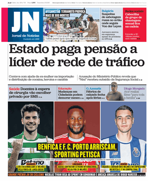 Capa de Jornal de Notícias