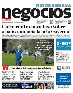 Capa de Jornal Negócios