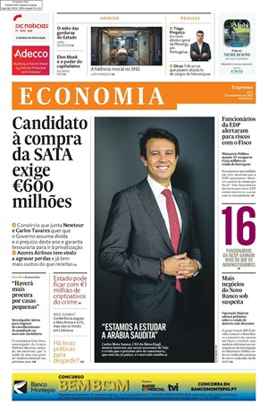 Capa de Expresso Economia