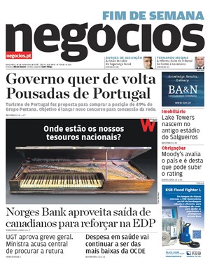 Capa de Jornal Negócios