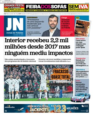 Capa de Jornal de Notícias