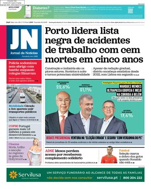 Capa de Jornal de Notícias