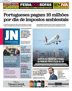 Capa de Jornal de Notícias