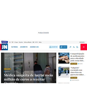 Capa de Jornal de Notícias