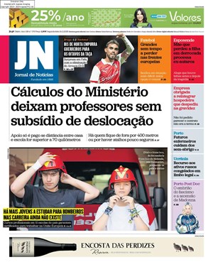 Capa de Jornal de Notícias