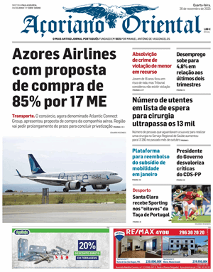 Capa de Açoriano Oriental