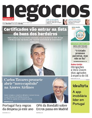 Capa de Jornal Negócios