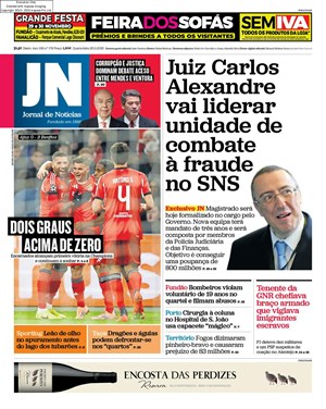 Capa de Jornal de Notícias