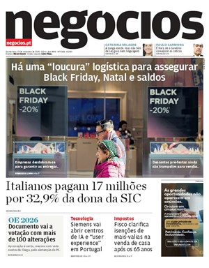 Capa de Jornal Negócios