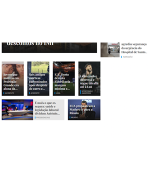 Capa de Jornal de Notícias