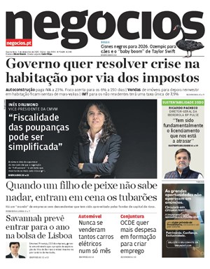 Capa de Jornal Negócios