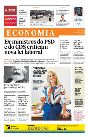 Capa de Expresso Economia