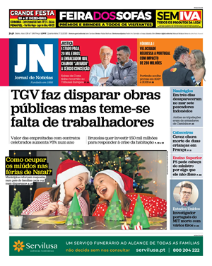 Capa de Jornal de Notícias