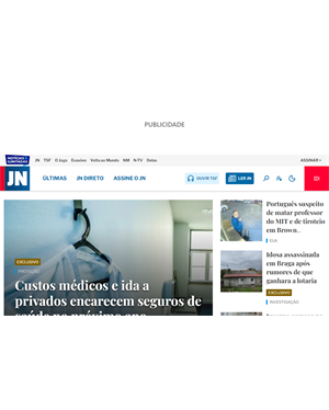 Capa de Jornal de Notícias