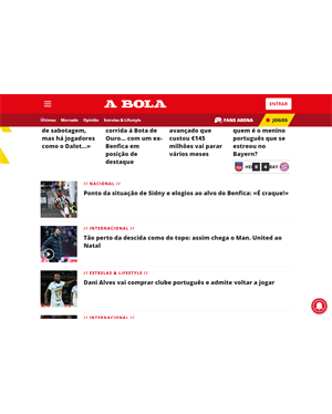 Capa de A Bola