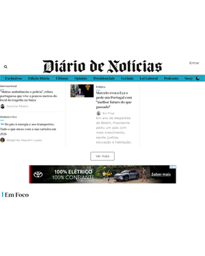 Capa de Diário de Notícias