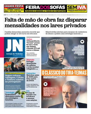 Capa de Jornal de Notícias