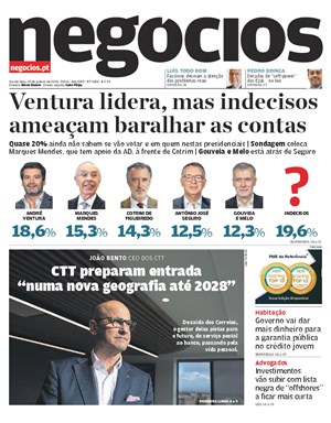 Capa de Jornal Negócios