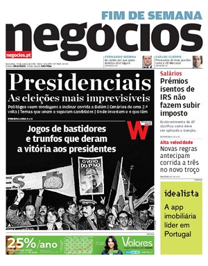 Capa de Jornal Negócios