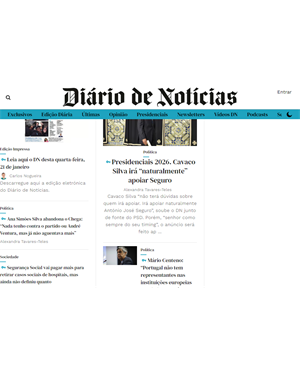 Capa de Diário de Notícias