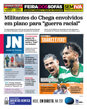 Capa de Jornal de Notícias