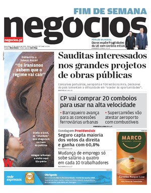 Capa de Jornal Negócios