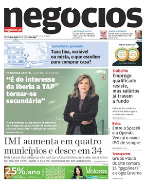 Capa de Jornal Negócios