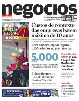 Capa de Jornal Negócios