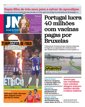 Capa de Jornal de Notícias