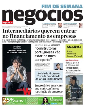 Capa de Jornal Negócios