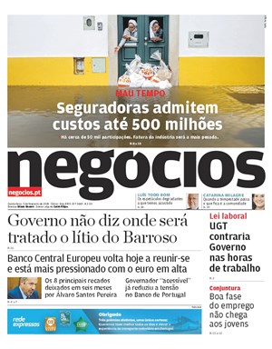 Capa de Jornal Negócios