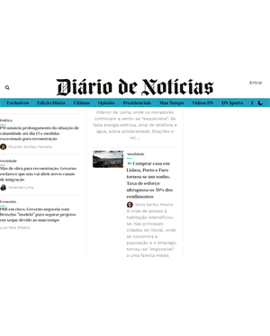 Capa de Diário de Notícias