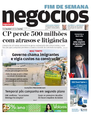 Capa de Jornal Negócios