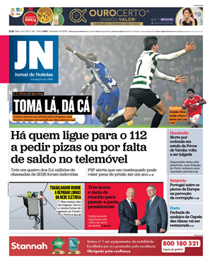Capa de Jornal de Notícias