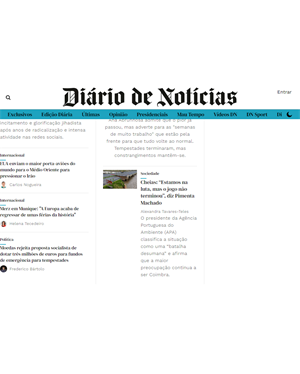 Capa de Diário de Notícias