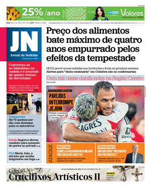 Capa de Jornal de Notícias