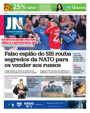 Capa de Jornal de Notícias