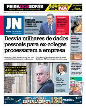 Capa de Jornal de Notícias