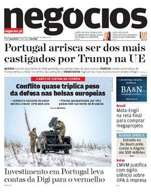 Capa de Jornal Negócios