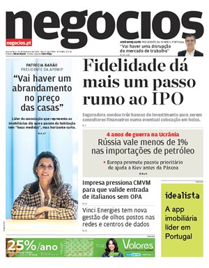 Capa de Jornal Negócios