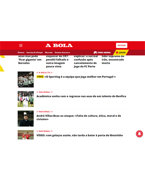 Capa de A Bola