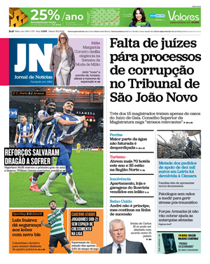 Capa de Jornal de Notícias