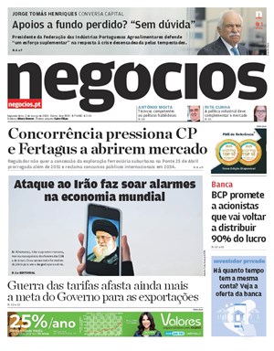 Capa de Jornal Negócios
