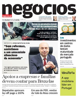 Capa de Jornal Negócios
