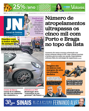 Capa de Jornal de Notícias